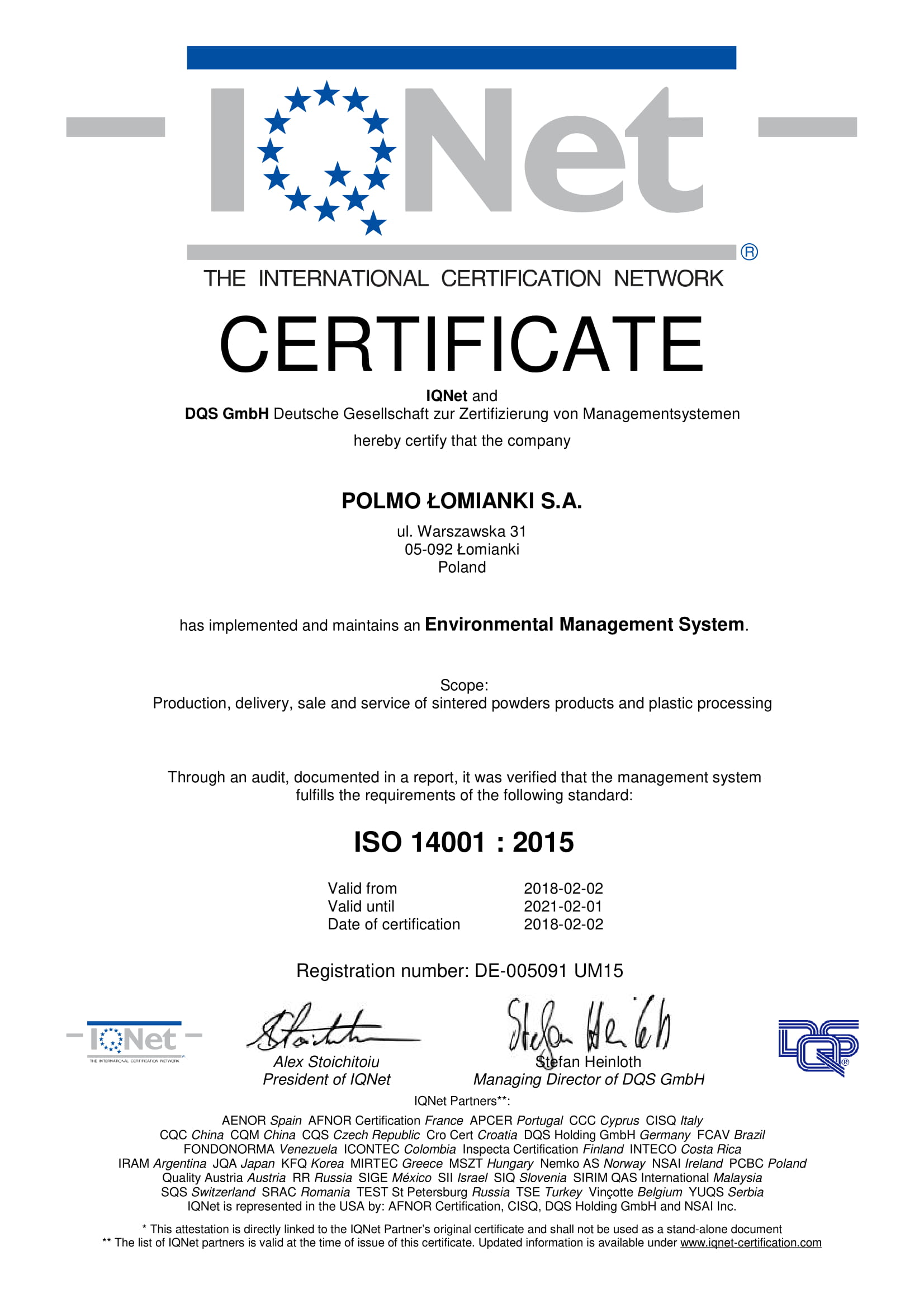 ISO 14001 : 2015